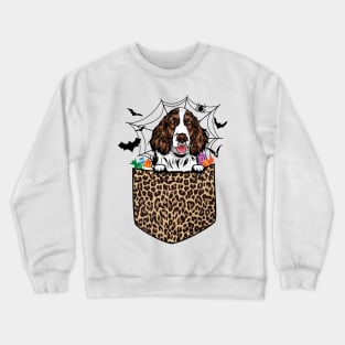 Leopard Dog Lover Gift English Springer Spaniel Halloween Crewneck Sweatshirt